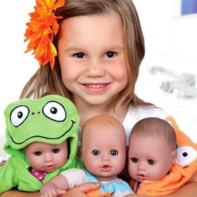 Adora Bathtime Baby Doll Boy, 13" Baby Frog, Washable Toys for Ages 1+